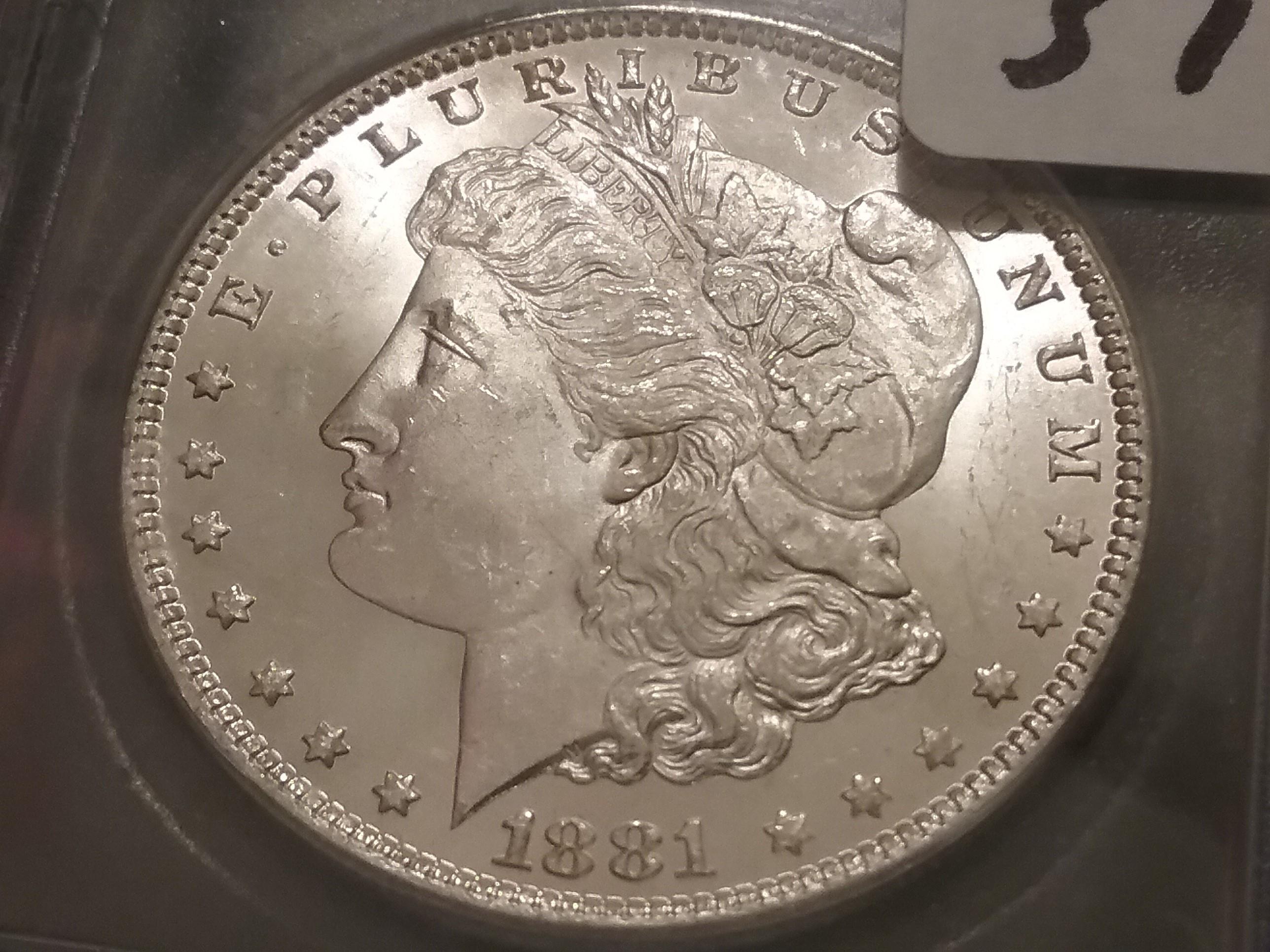 ICG 1891-O Morgan Dollar in MS-65+