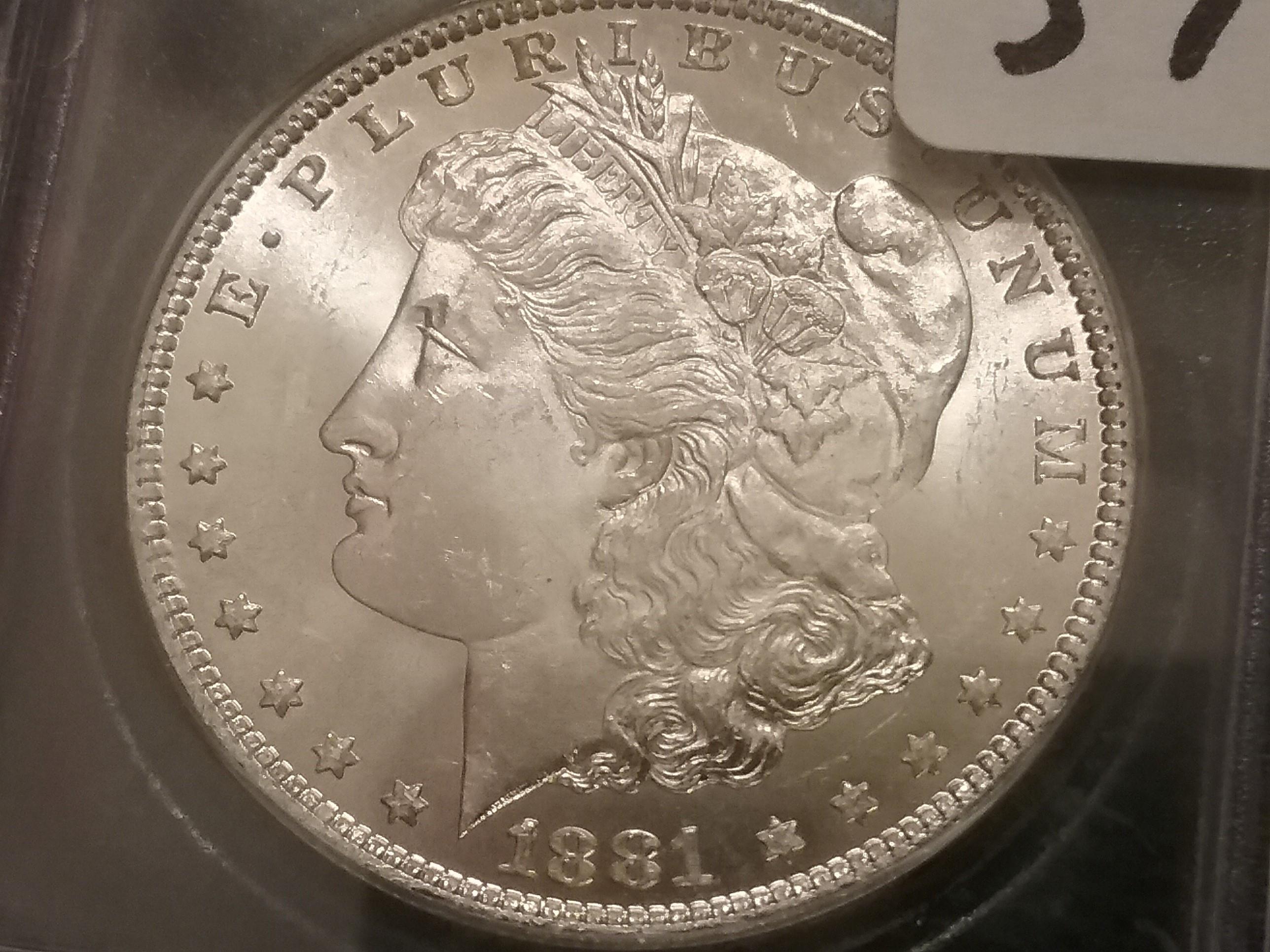 ICG 1891-O Morgan Dollar in MS-65+