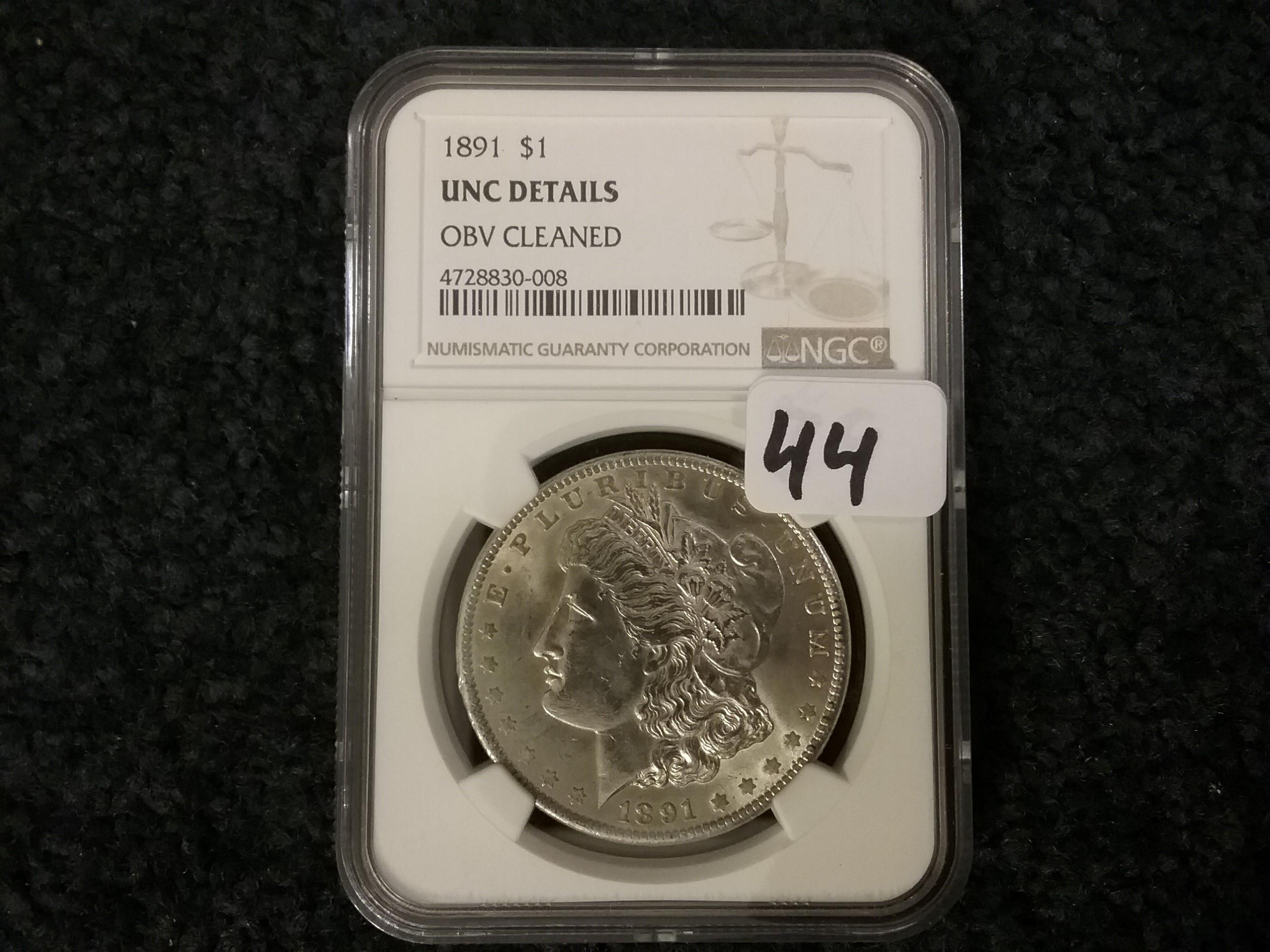 NGC 1891 Morgan Dollar in Uncirculated-details