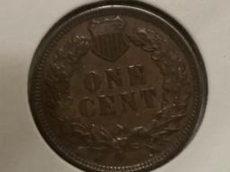 1902 Indian Cent in AU-58