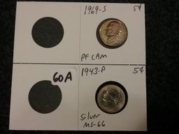 1943-P Silver Wartime Nickel in MS-66!! And …..