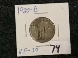 1920-D Standing Liberty Quarter in Very Fine 30