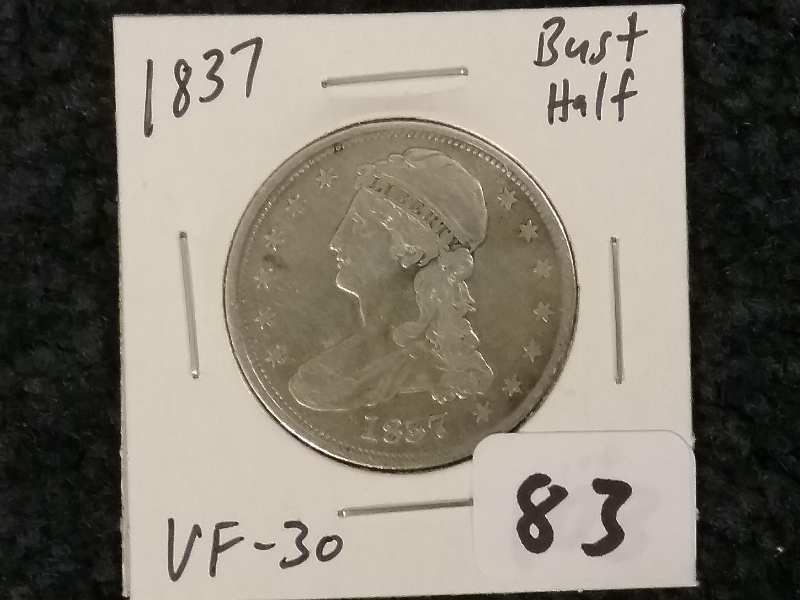 1837 Bust Half Dollar in Very Fine 30