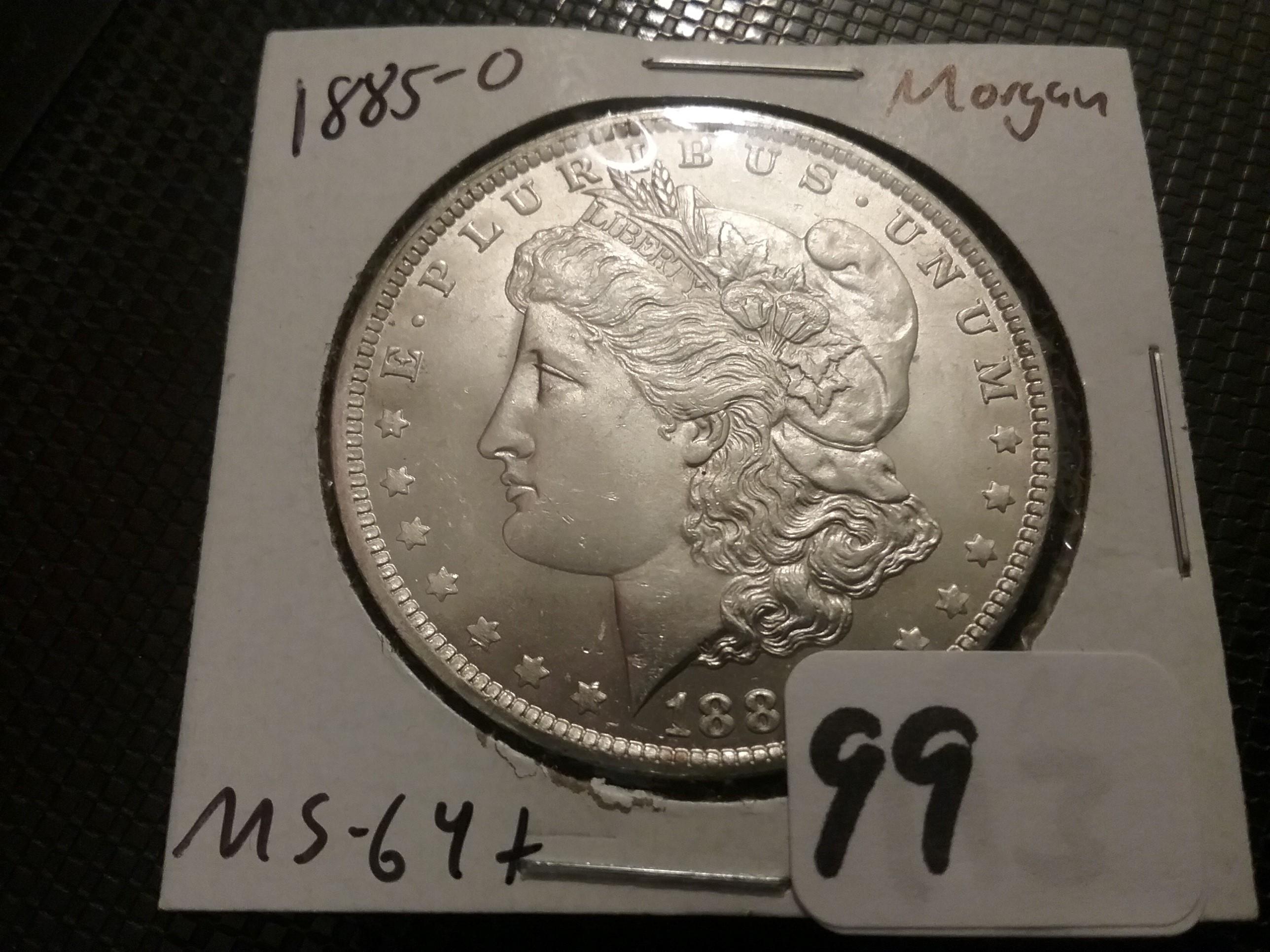 1885-O morgan Dollar in MS-64+