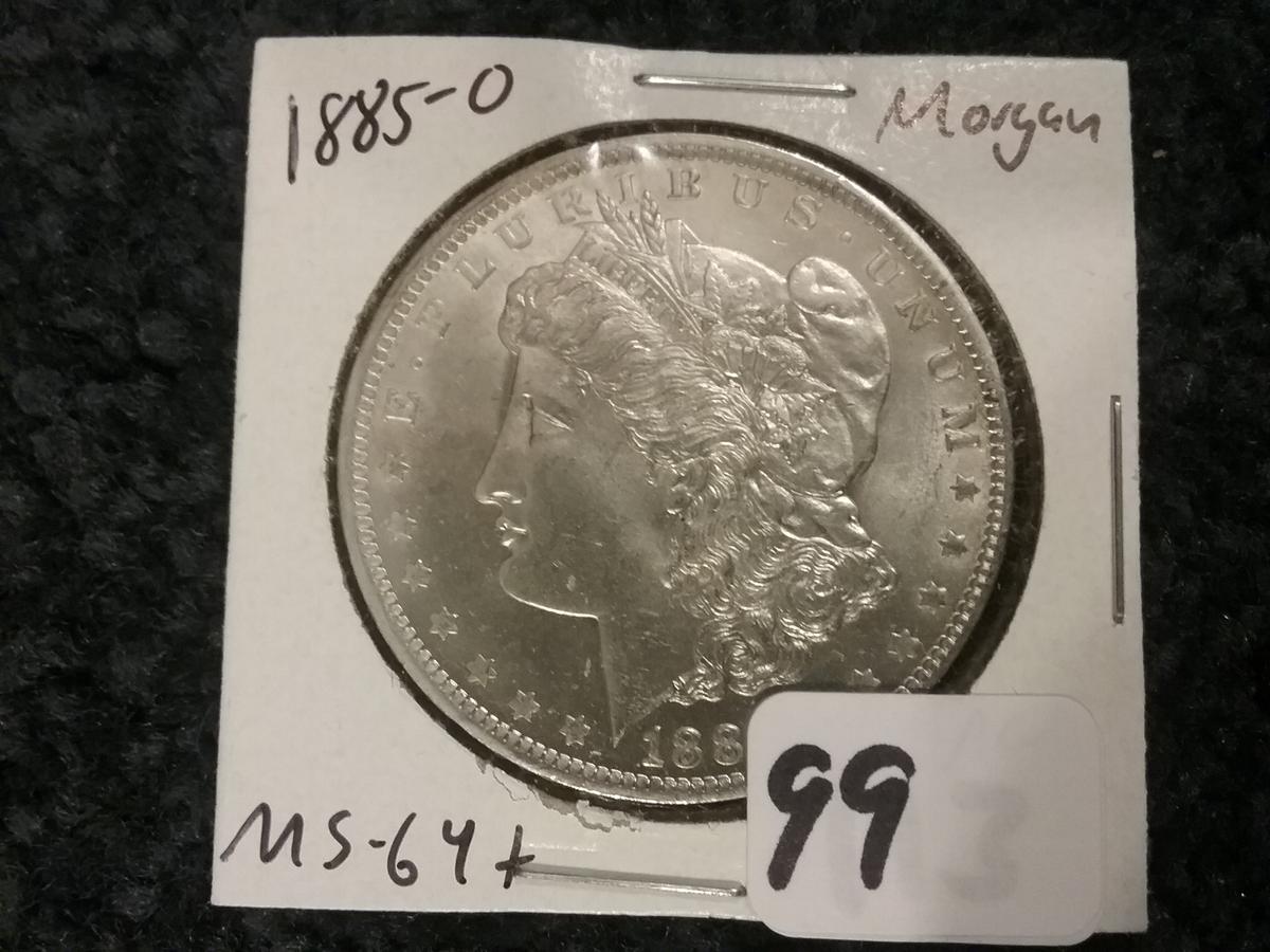 1885-O morgan Dollar in MS-64+