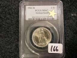 PCGS 1961-B Switzerland 2 Francs MS-67