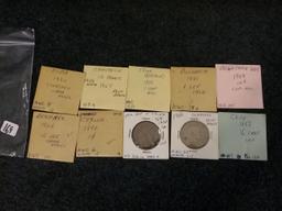 Group of 10 older foreign coins