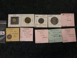 Group of 10 older foreign coins