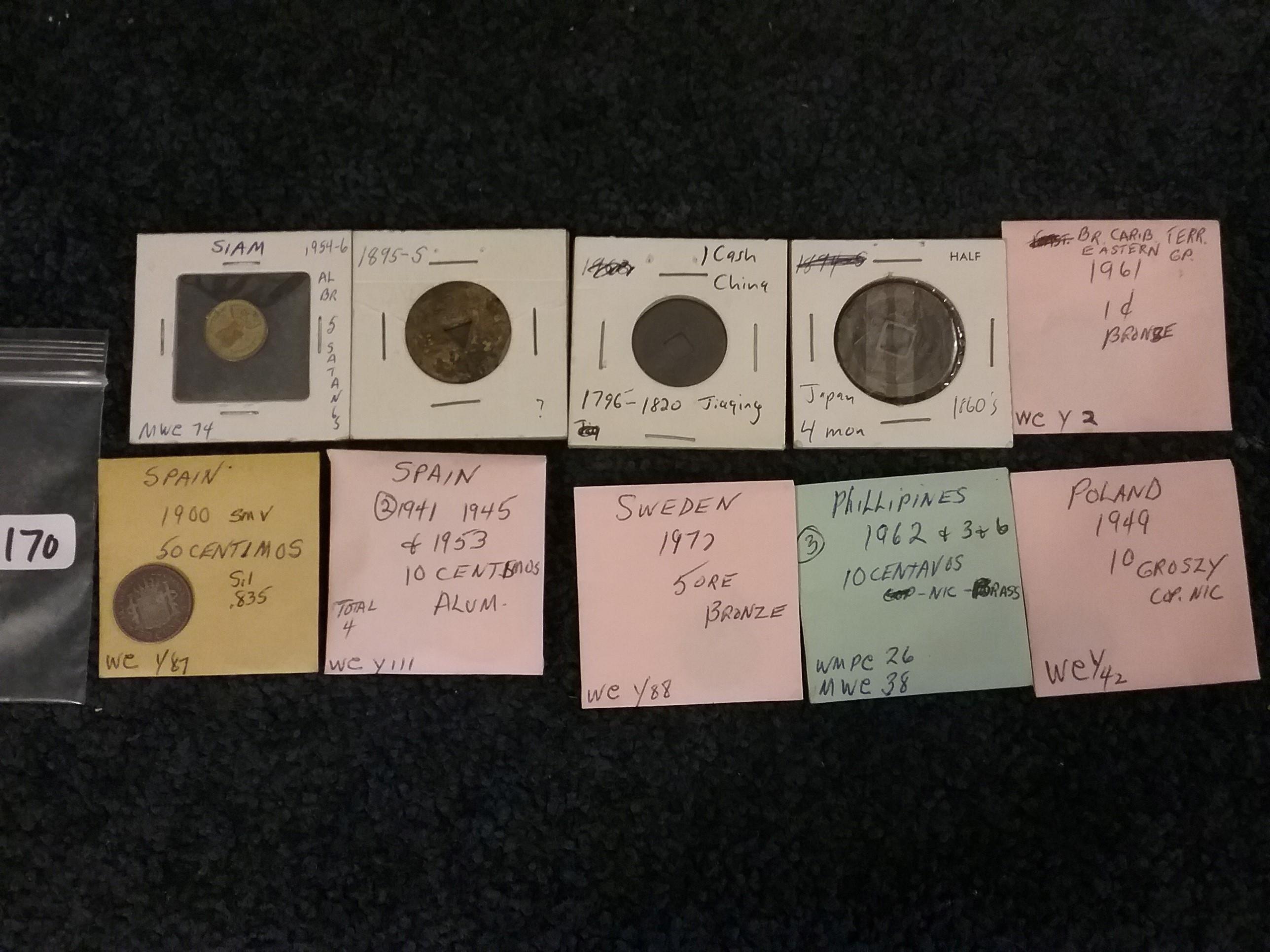 Group of 10 older foreign coins