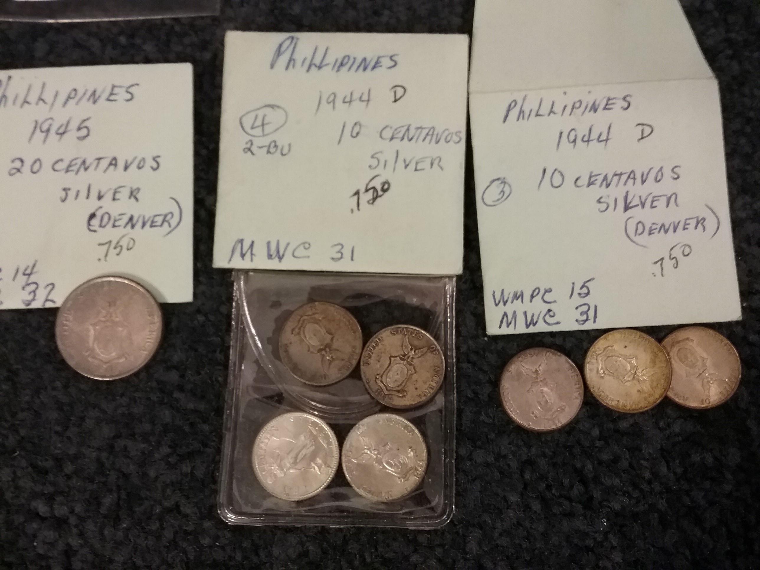 Group of  11 Silver Philippine coins