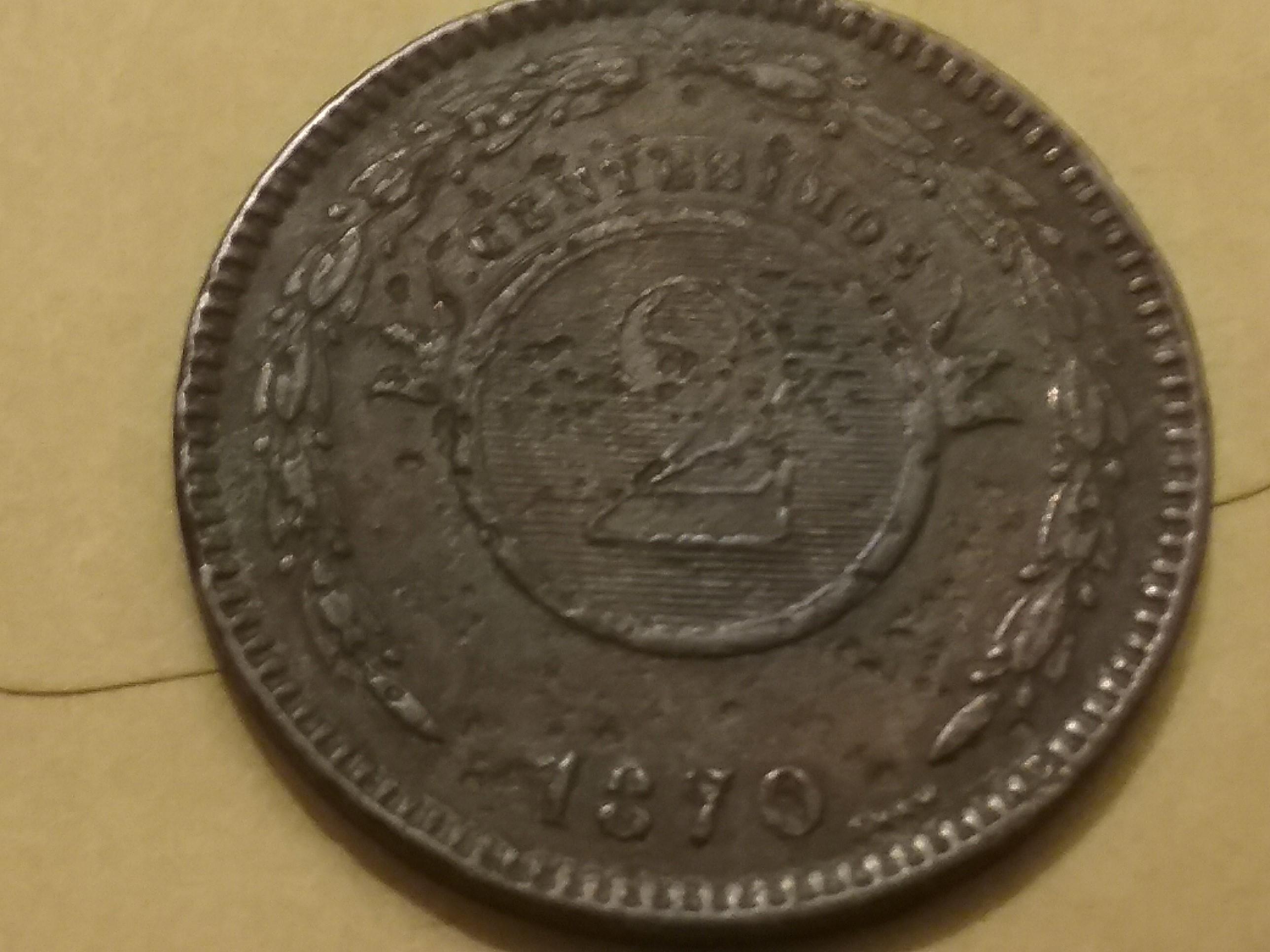 Paraguay 1870 2 centesimos