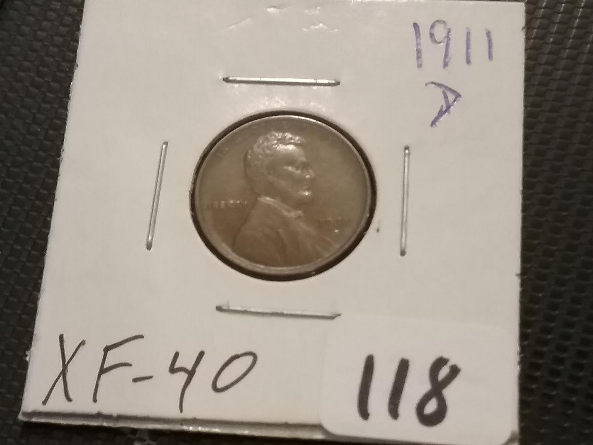 1911-D Wheat Cent in Extra-Fine 40