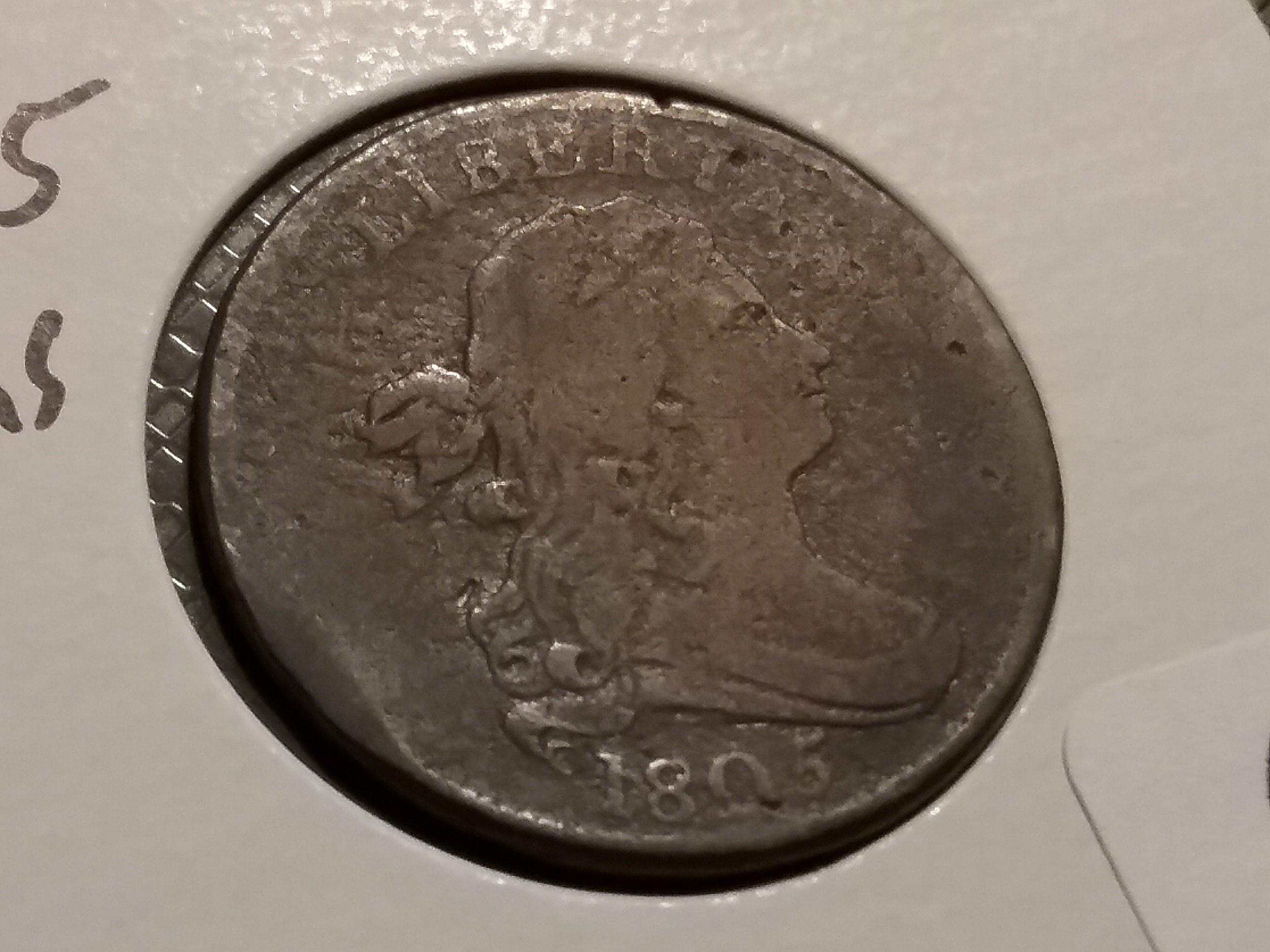 EAC 1805 Half Cent in Fine-Very Fine details