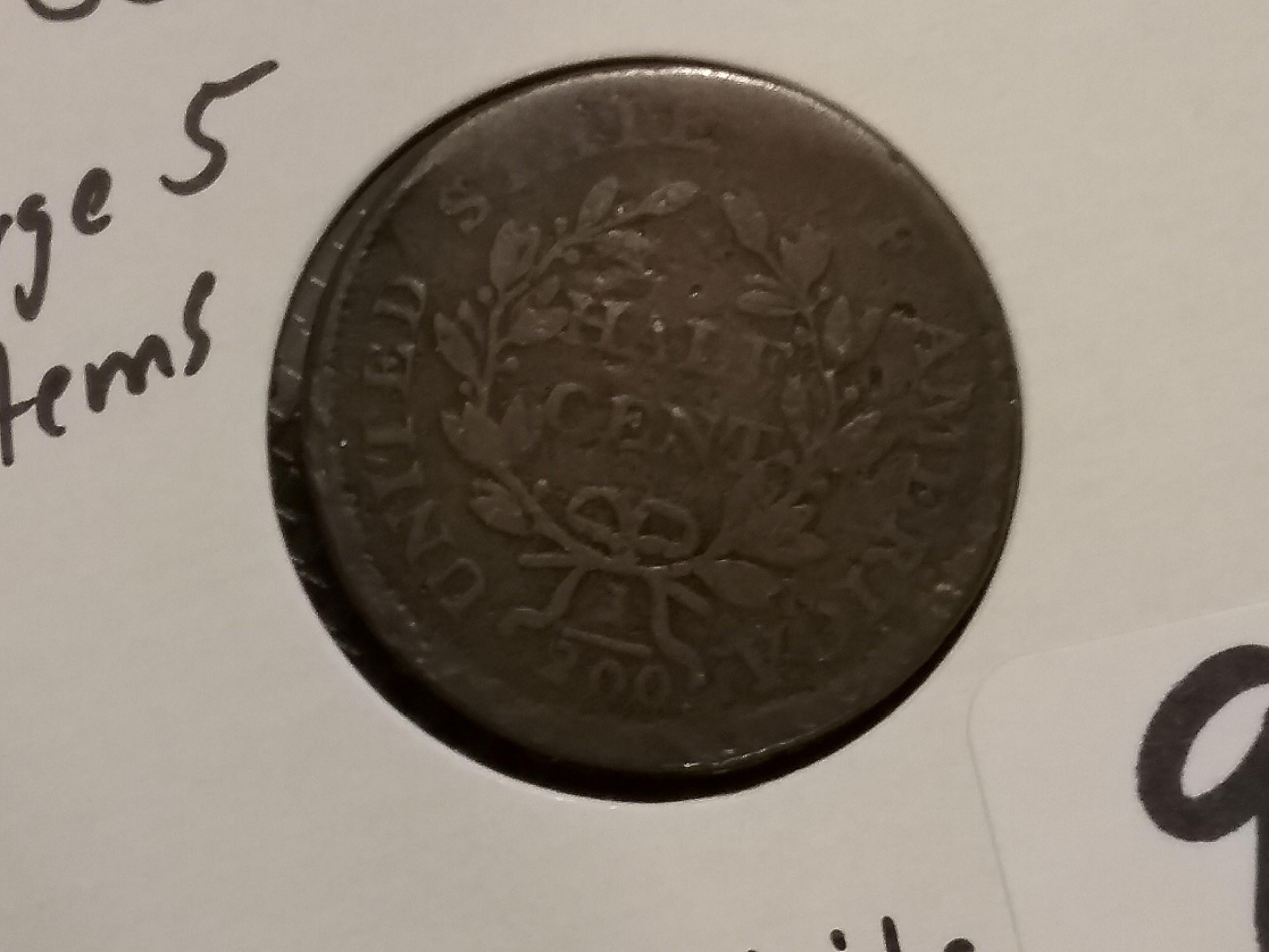 EAC 1805 Half Cent in Fine-Very Fine details