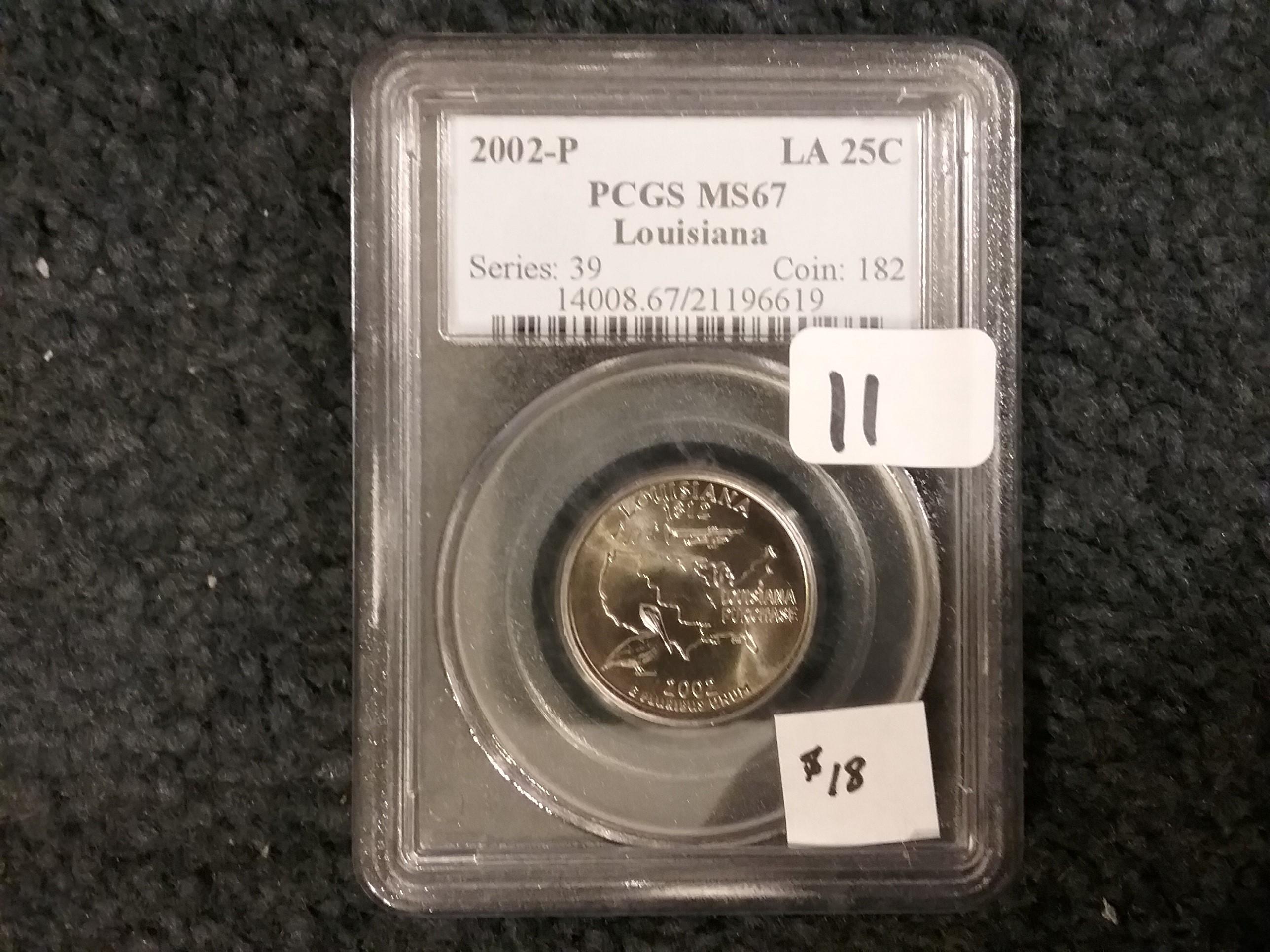 PCGS 2002-P Louisiana State Quarter MS-67