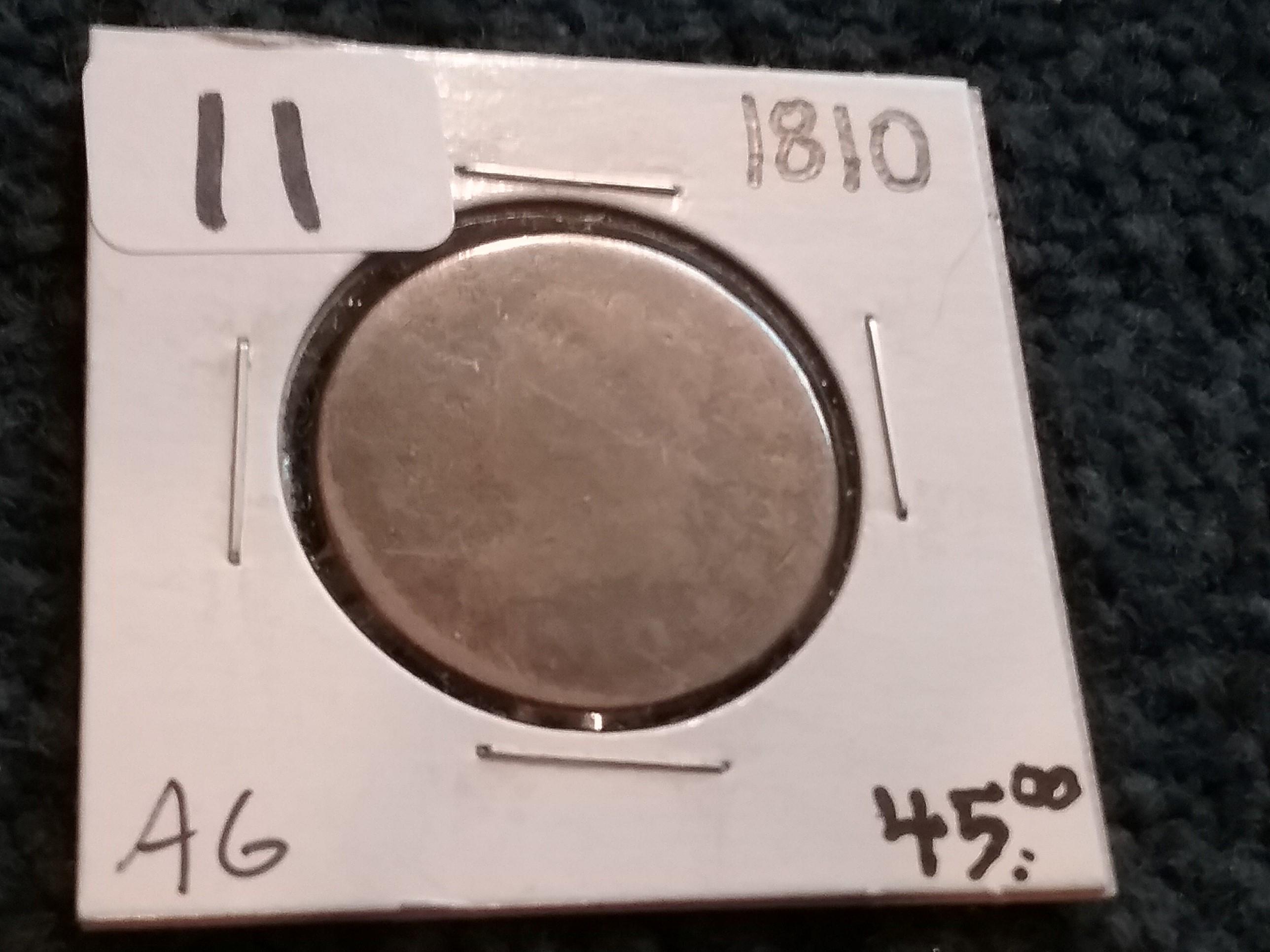 1810 Classic Head Large Cent in About Good