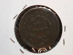 1851 Braided Hair Large Cent in Fine condition