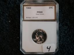 PCI 1960 Washington Quarter Proof 68 Deep Cameo