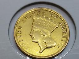 GOLD! 1856 Princess $3 Dollar in Extra Fine