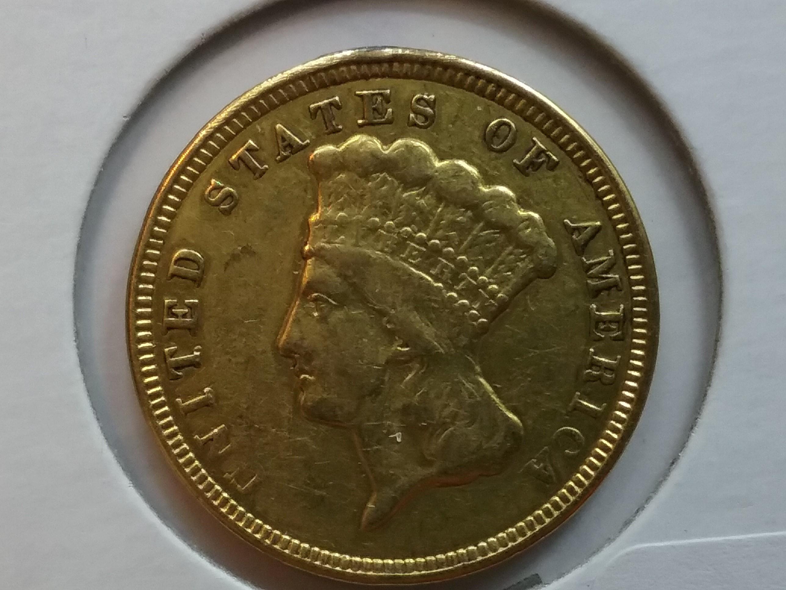 GOLD! 1856 Princess $3 Dollar in Extra Fine