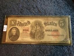 Very Nice Series 1907 $5 dollar United States Note Large Size