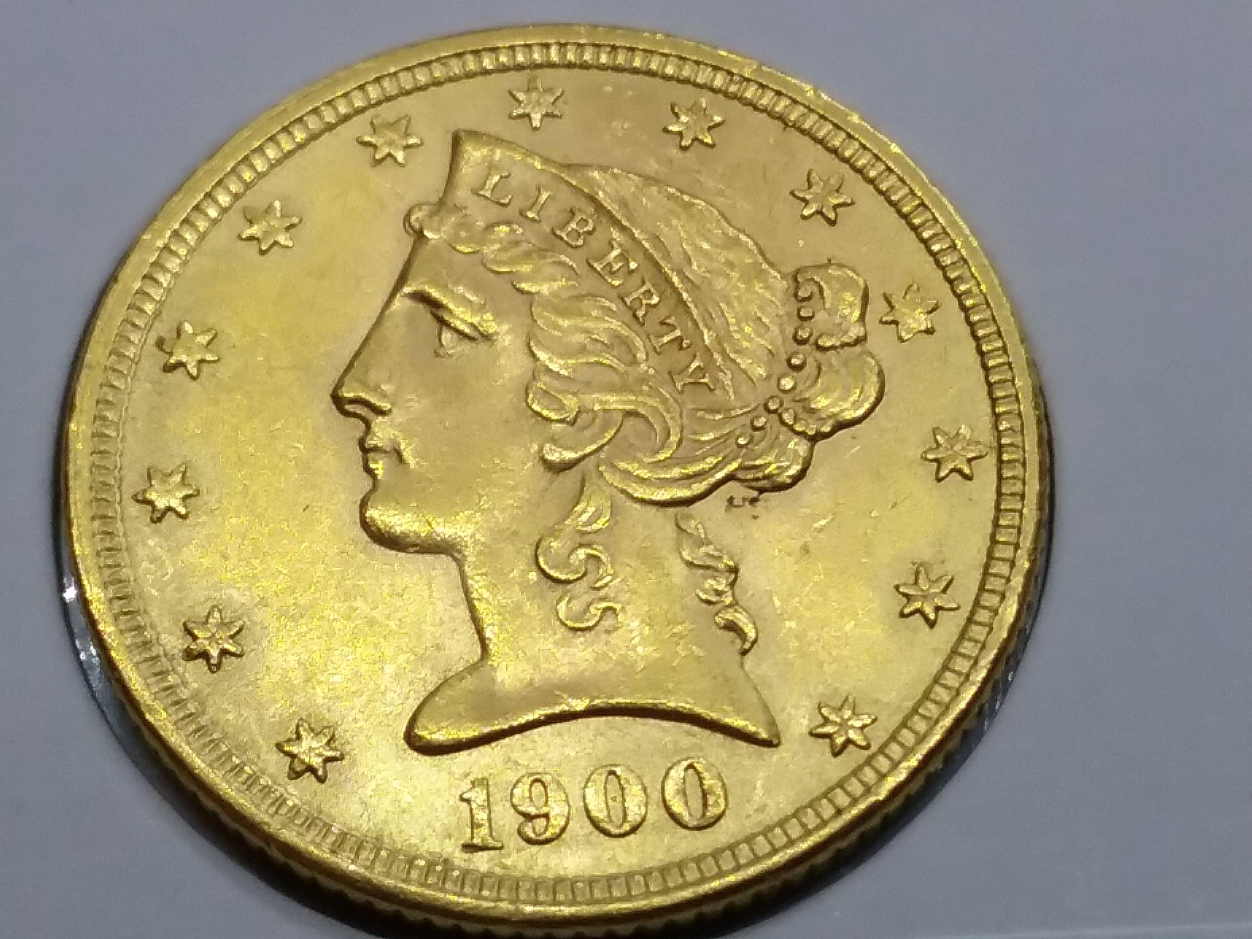 GOLD! 1900 Liberty $5 Dollar in MS-61/62