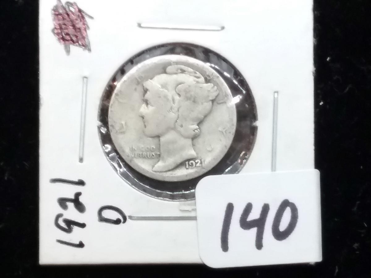 Semi-Key Date 1921-D Mercury Dime