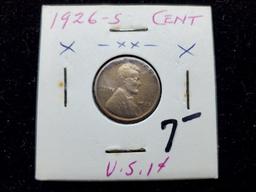 wheat cent lot includes 2-1926-s semi key dates, 1931-d, 1934, and 1956-d