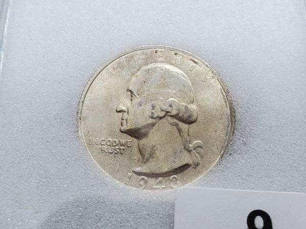 Slabbed 1948-S Washington Quarter MS-66