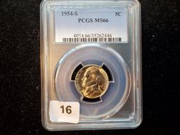 PCGS 1954-S Jefferson Nickel in MS-66