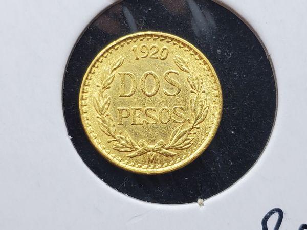GOLD! Better Date 1902 Mexico dos pesos Brilliant Uncirculated