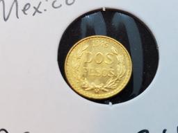 GOLD! 1945 Mexico Dos Pesos Brilliant Uncirculated