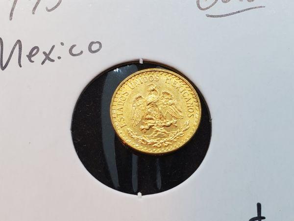 GOLD! 1945 Mexico Dos Pesos Brilliant Uncirculated