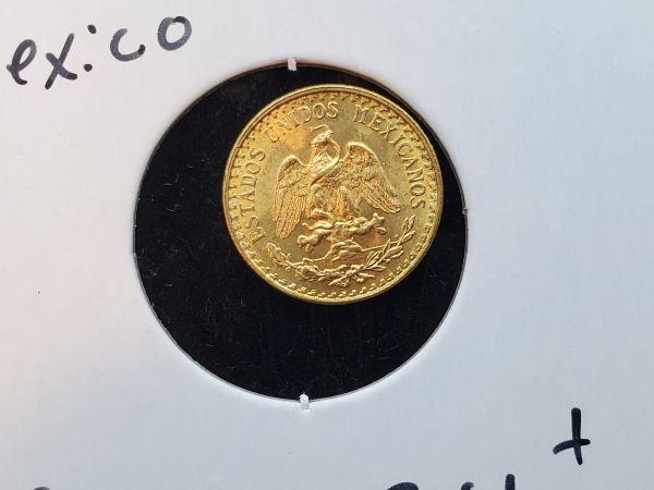 GOLD! 1945 Mexico Dos Pesos Brilliant Uncirculated