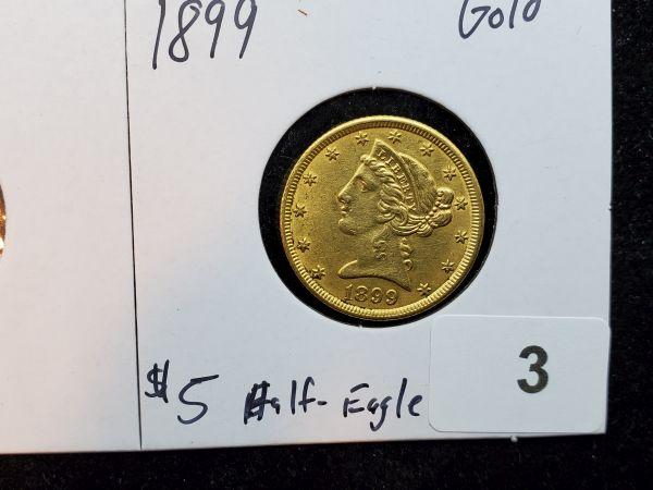 GOLD! 1899 Half-Eagle $5