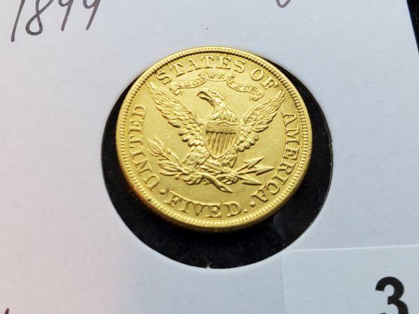 GOLD! 1899 Half-Eagle $5