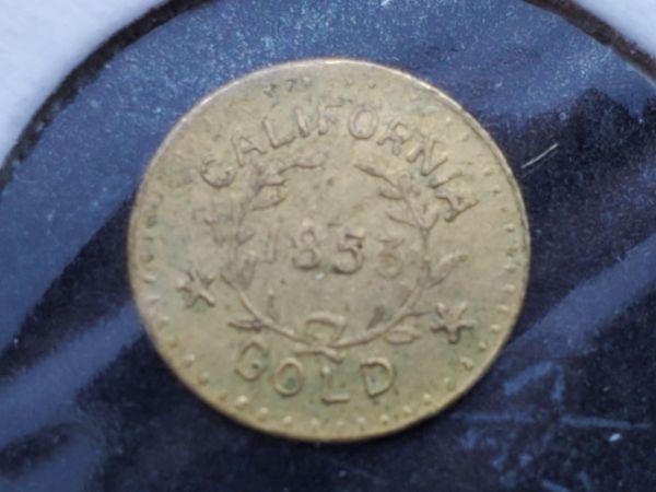 GOLD! 1853 California Gold Token in About Uncirculated