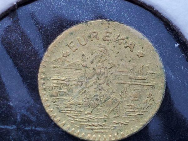 GOLD! 1853 California Gold Token in About Uncirculated