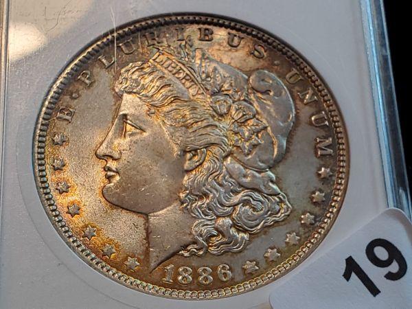 ANACS 1886 Morgan Dollar in MS-65