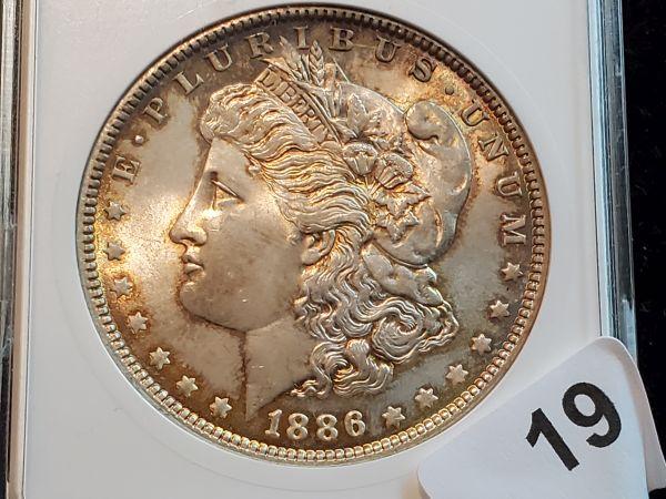 ANACS 1886 Morgan Dollar in MS-65