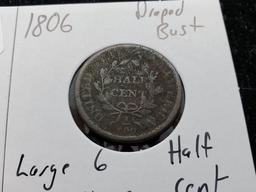 *1806 Half Cent Large 6 with stems