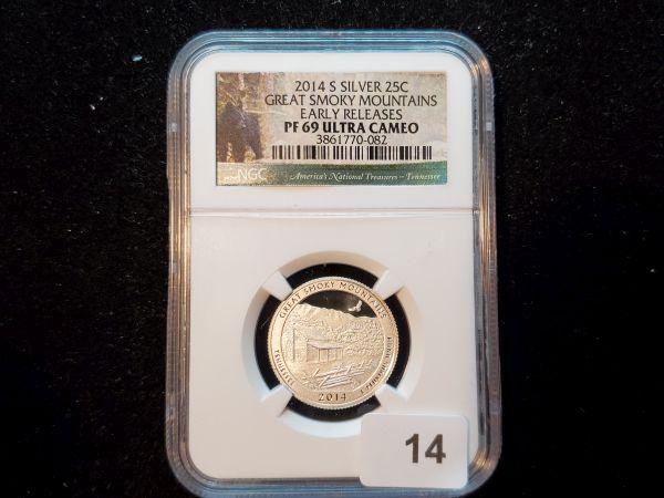 NGC 2014-S SILVER ATB Quarter in Proof 69 Ultra Cameo