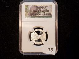 NGC 2011-S SILVER ATB Quarter in Proof 70 Ultra Cameo