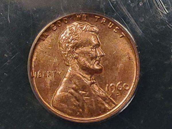 VARIETY COIN! ANACS 1960-D Cent Double Die Obverse