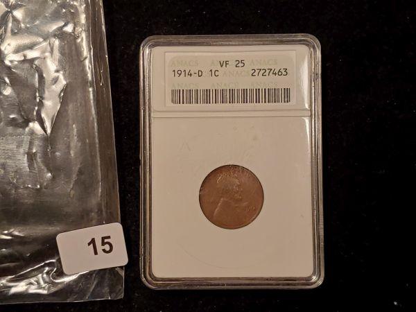 KEY DATE! ANACS 1914-D Wheat cent in Very Fine 25