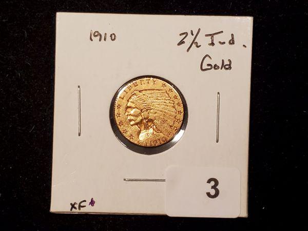 GOLD! Nice 1910 Incuse Indian $2.5 Gold quarter Eagle