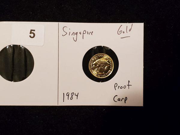 GOLD! Singapore 1984 Proof Gold Carp