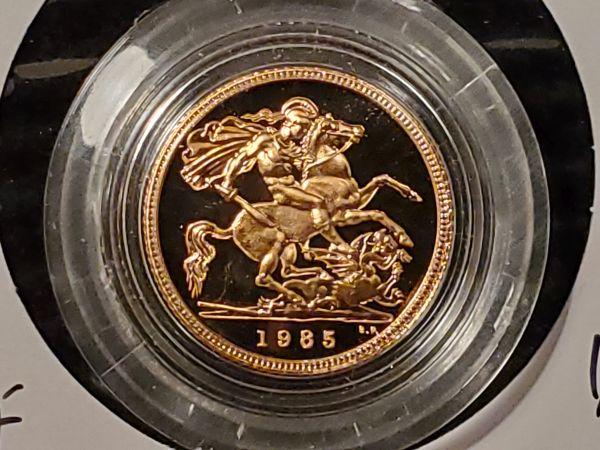 GOLD! Beautiful Proof Deep Cameo British Gold 1/2 Sovereign from 1985