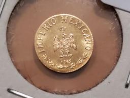 GOLD! Proof 1865 gold Maximilano Emperador coin