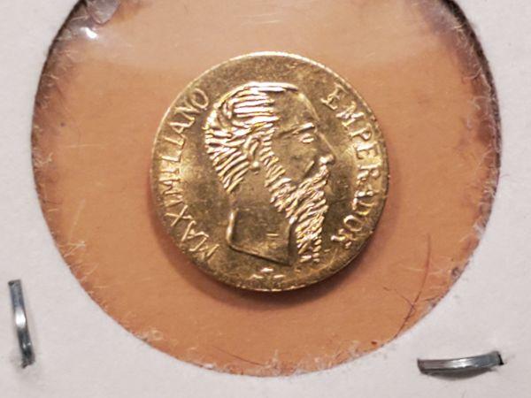 GOLD! Proof 1865 gold Maximilano Emperador coin